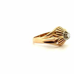 Bague Art Déco or jaune platine diamant