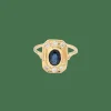 Bague Art Déco or jaune, saphir et diamants