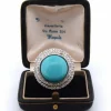 Bague Art Déco or jaune turquoise diamants