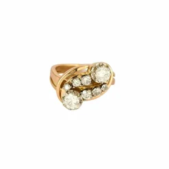 Bague Art Déco or rose 2 diamants