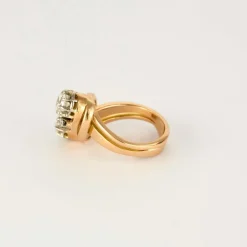Bague Art Déco or rose 2 diamants
