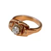Bague Art Déco Or Rose Diamant
