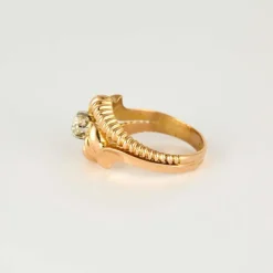 Bague Art Déco or rose diamant