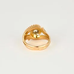 Bague Art Déco or rose diamant