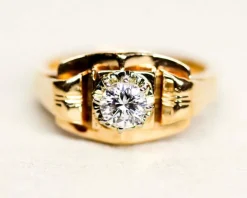 Bague Art Déco Or Rose Diamant