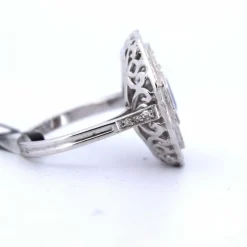 Bague Art Déco or saphir diamants