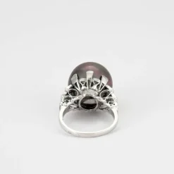 BAGUE ART DÉCO PERLE DIAMANTS