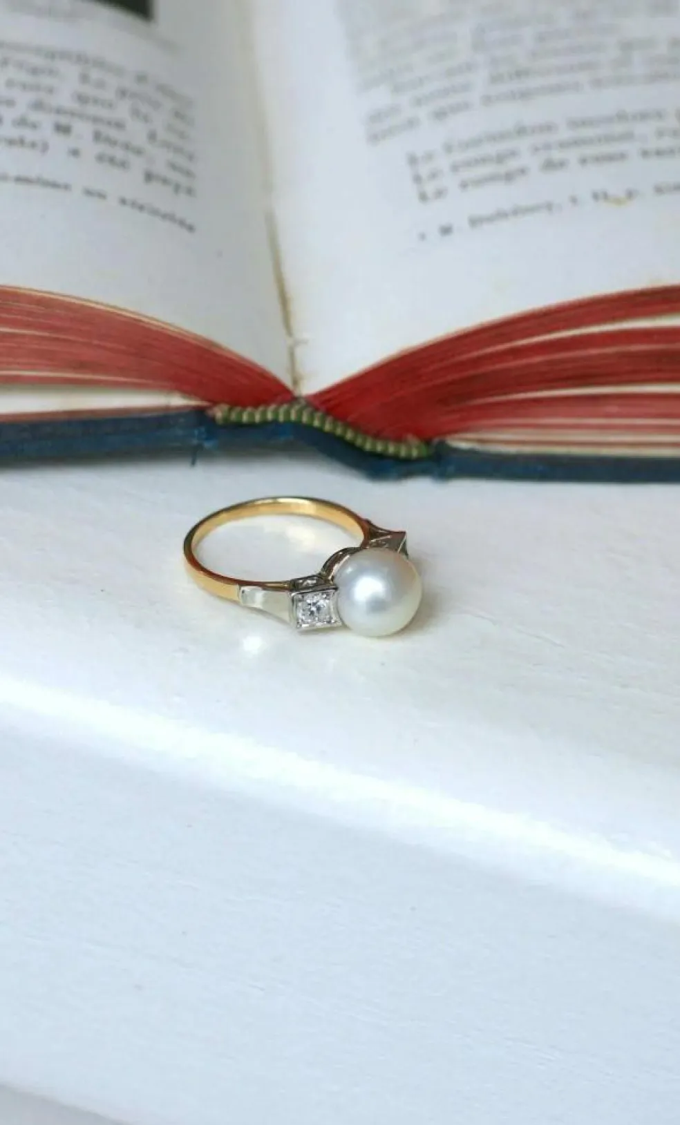 Bague Art Déco Perle et Diamants