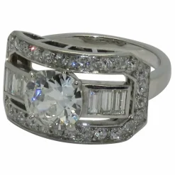 Bague Art Déco Platine Diamants