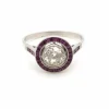 Bague Art Déco Platine Diamant Rubis