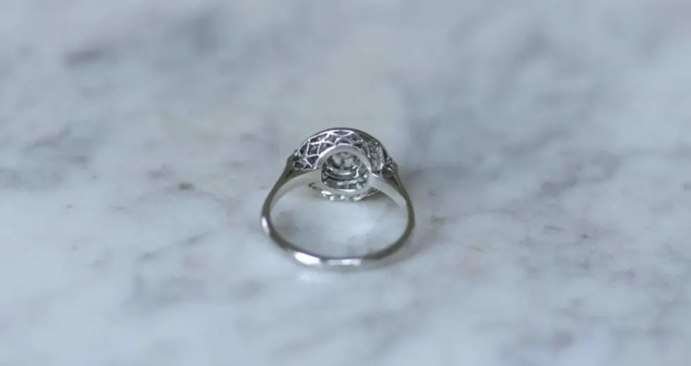 Bague Art Déco platine diamants