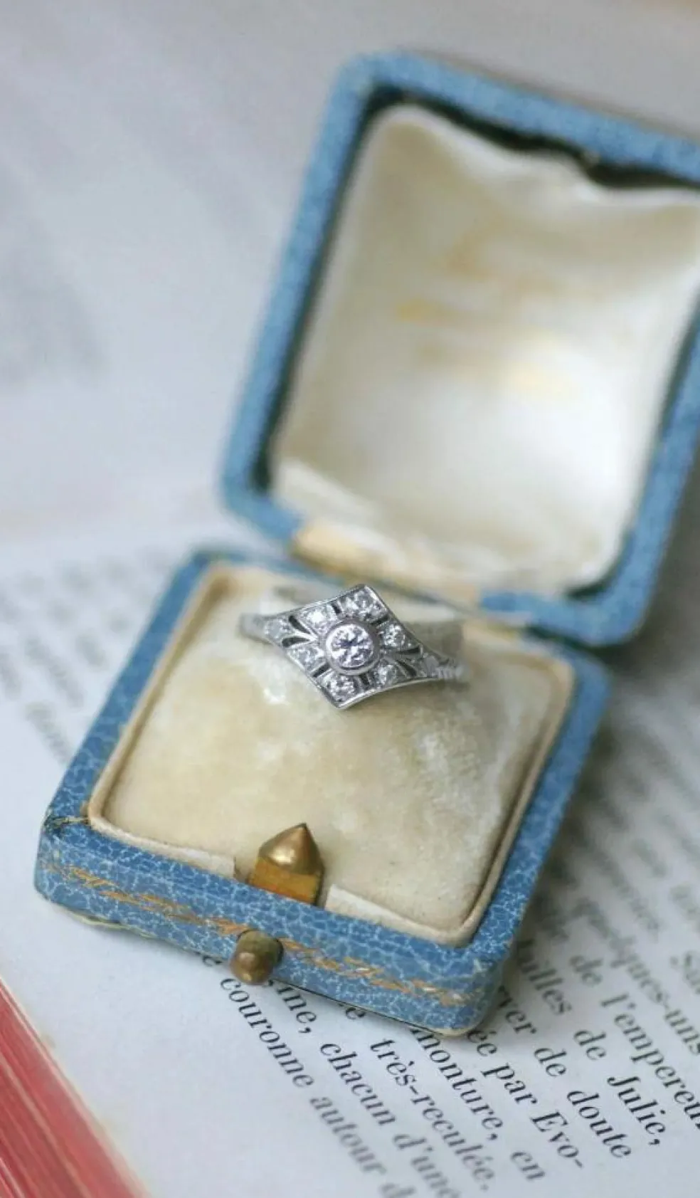 Bague Art Déco Platine Diamants