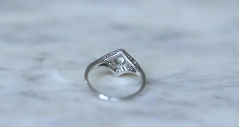Bague Art Déco Platine Diamants