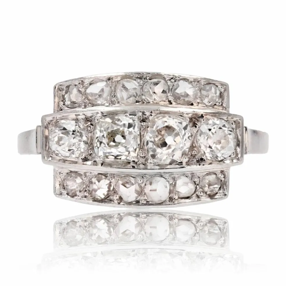 Bague Art déco platine et diamants