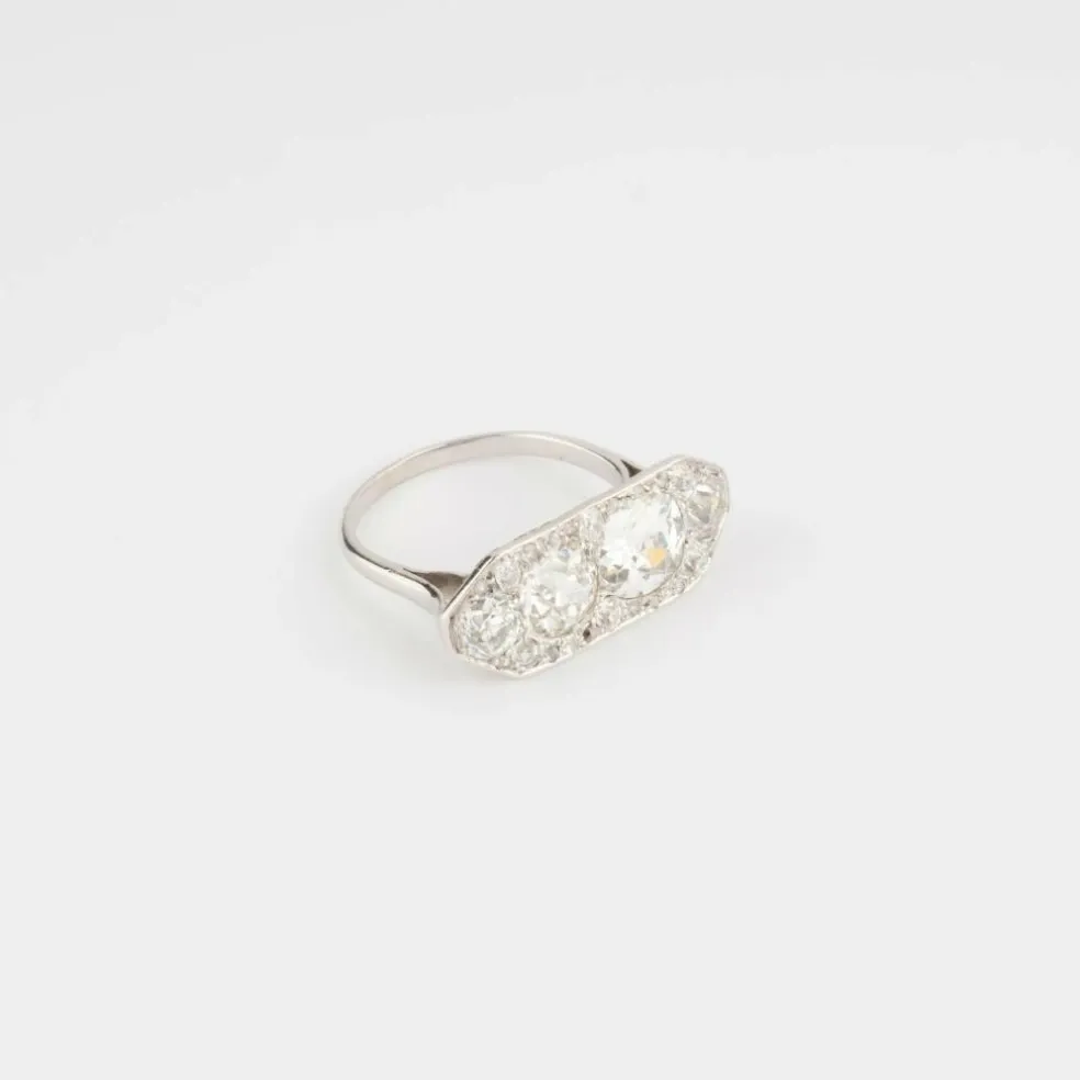 Bague Art Déco rectangulaire Diamants