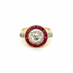Bague Art Déco Rubis Diamant