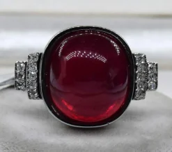Bague Art Déco rubis diamant