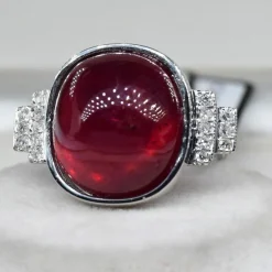 Bague Art Déco rubis diamant