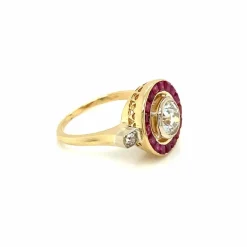 Bague Art Déco Rubis Diamant