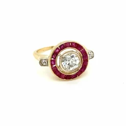 Bague Art Déco Rubis Diamant