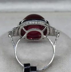 Bague Art Déco rubis diamant