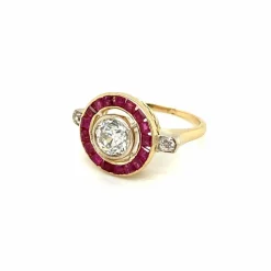 Bague Art Déco Rubis Diamant