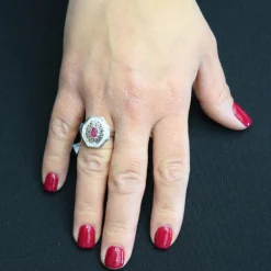 Bague Art Déco Rubis Diamant