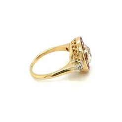 Bague Art Déco Rubis Diamant