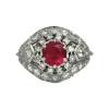 Bague Art Déco rubis et diamants