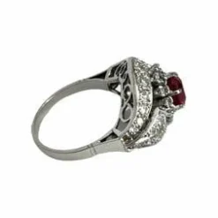 Bague Art Déco rubis et diamants