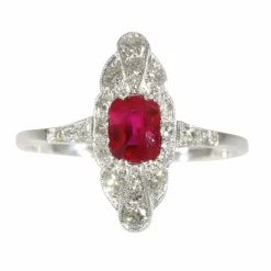 Bague Art Déco Rubis sang de Pigeon