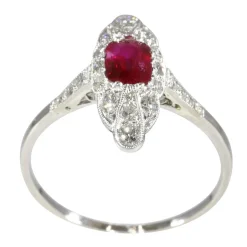 Bague Art Déco Rubis sang de Pigeon