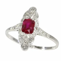 Bague Art Déco Rubis sang de Pigeon