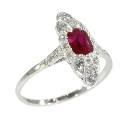 Bague Art Déco Rubis sang de Pigeon