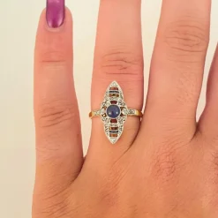 Bague Art Déco Saphir cabochon