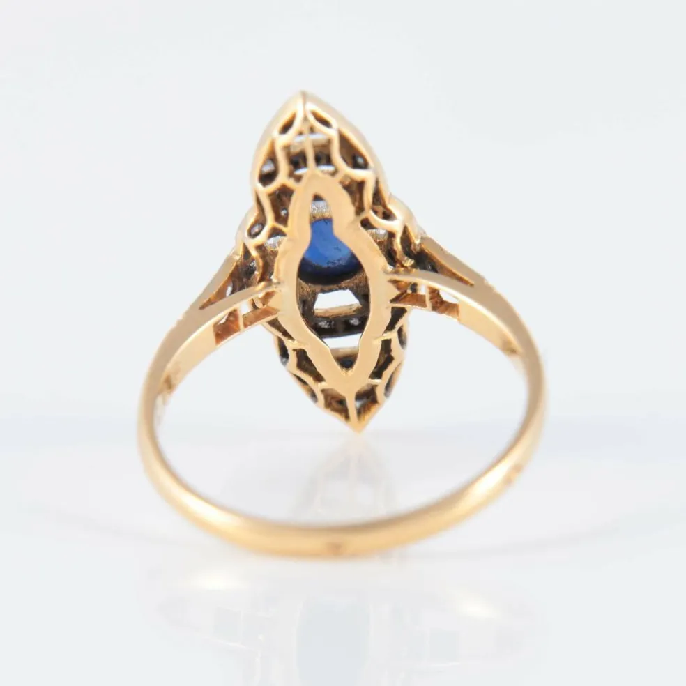 Bague Art Déco Saphir cabochon
