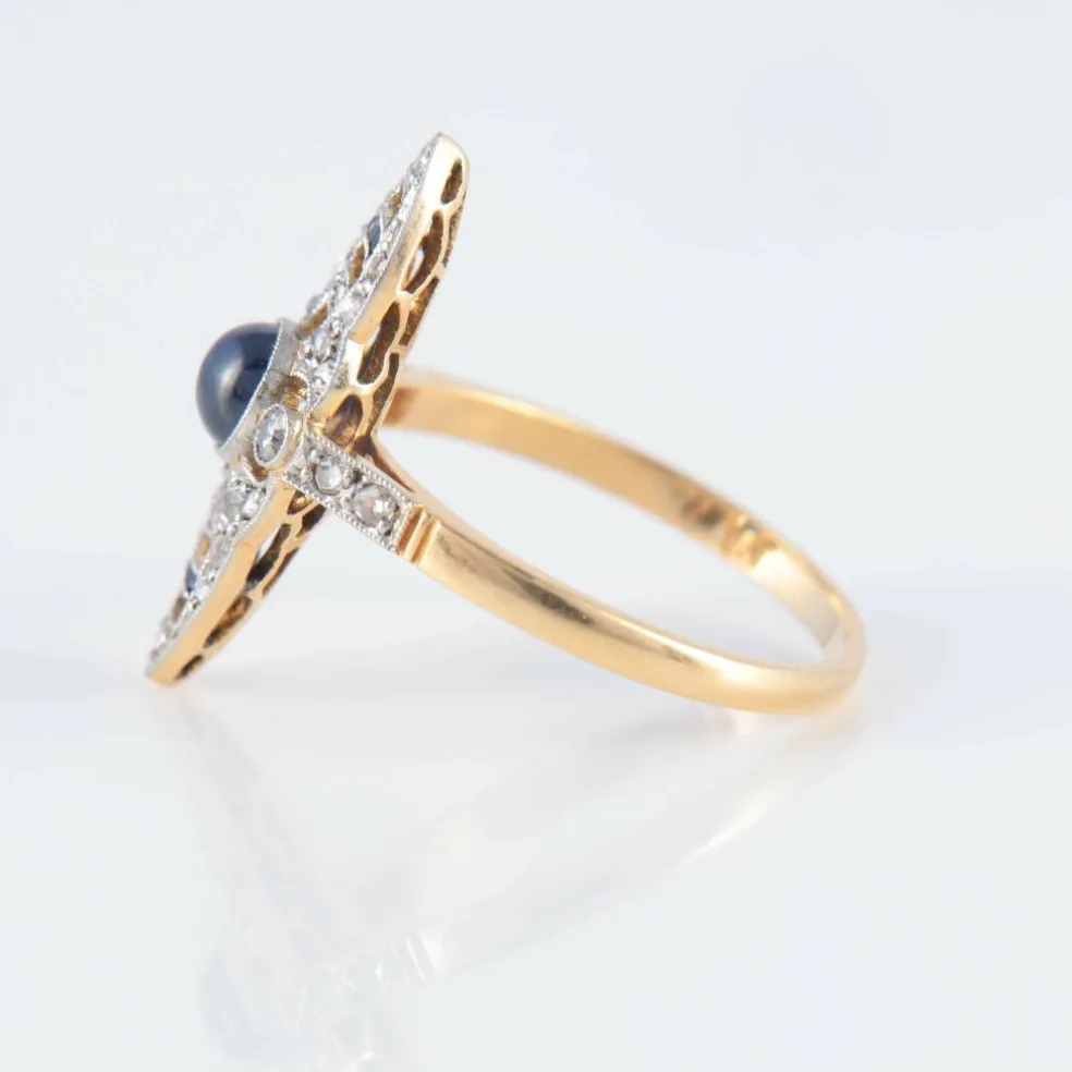 Bague Art Déco Saphir cabochon