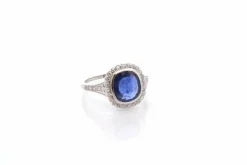 Bague art déco saphir de 2,50cts et diamants