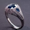 Bague art déco saphir diamants