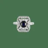 Bague Art Déco saphir diamants