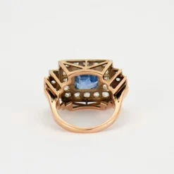 Bague Art Déco Saphir Diamants