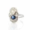 Bague Art Déco saphir et diamants
