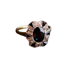 Bague Art Déco Saphir et Diamants