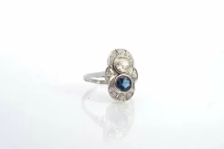 Bague Art Déco saphir et diamants