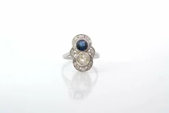 Bague Art Déco saphir et diamants