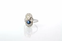 Bague Art Déco saphir et diamants