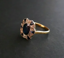 Bague Art Déco Saphir et Diamants