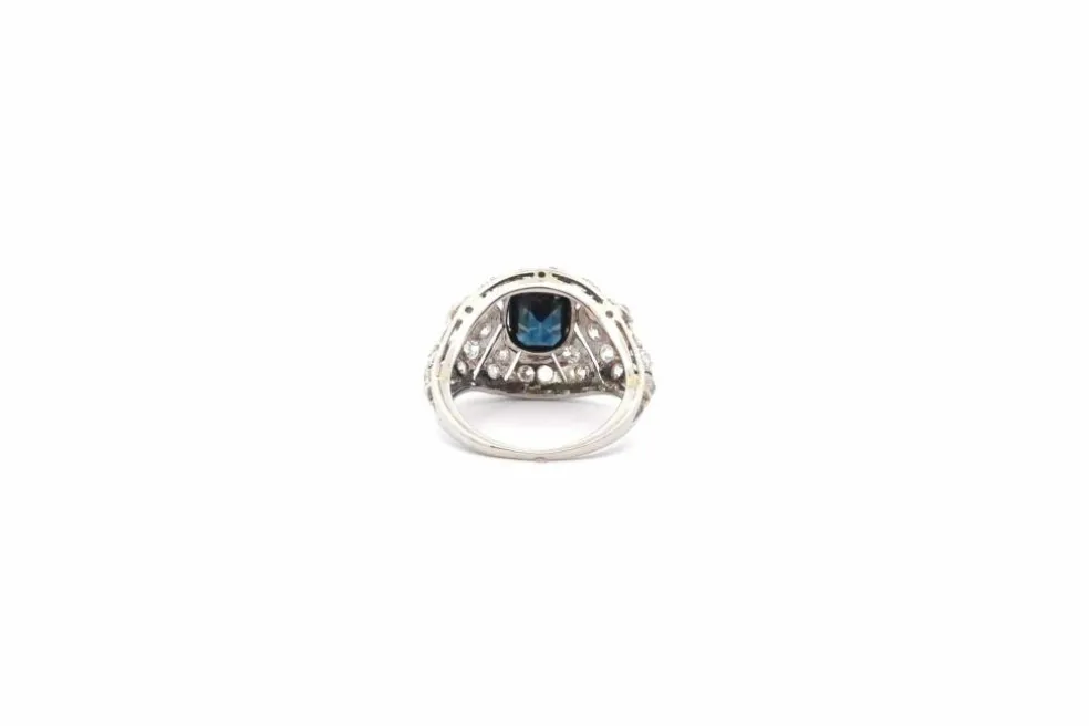 Bague art déco saphir et diamants
