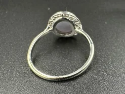 Bague Art Déco Saphir étoilé et diamants, Or et Platine