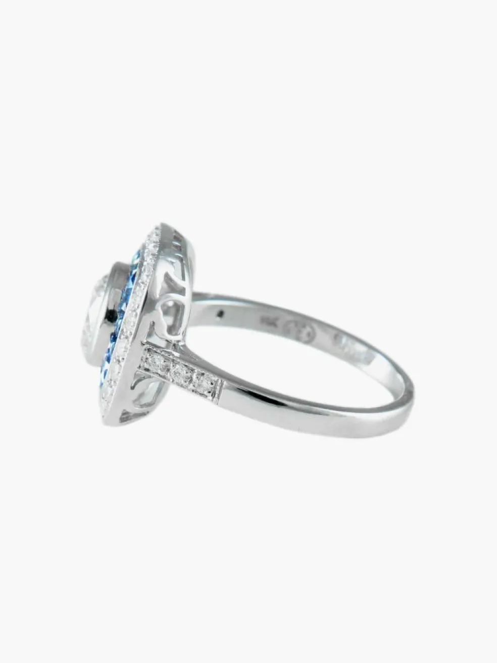 Bague Art Déco Saphirs Diamants